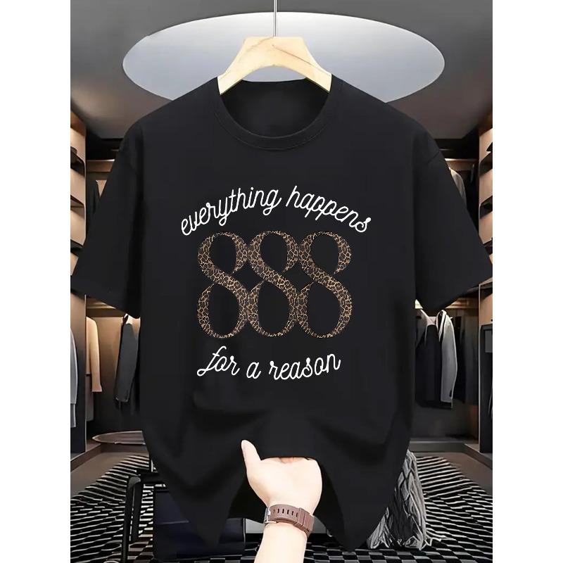 Men S Leopard Print T-Shirt - Everything Happens for a Reason Design with 888 & Leopard Pattern, Casual Crew Neck, Perfect for Daily Wear 5XL різнокольоровий
Men S Leopard Print T-Shirt - Everything Happens for a Reason Design with 888 & Leopard Pattern, Casual Crew Neck, Perfect for Daily Wear 5XL різнокольоровий