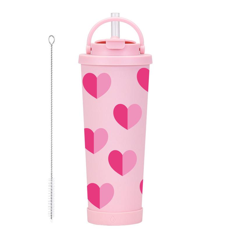 830Ml Large-Capacity Thermos Cup, Convenient Handle, A Cup Of Double-Drink Large-Hole Printed Straw Water Cup 830ml
830Ml Large-Capacity Thermos Cup, Convenient Handle, A Cup Of Double-Drink Large-Hole Printed Straw Water Cup 830ml