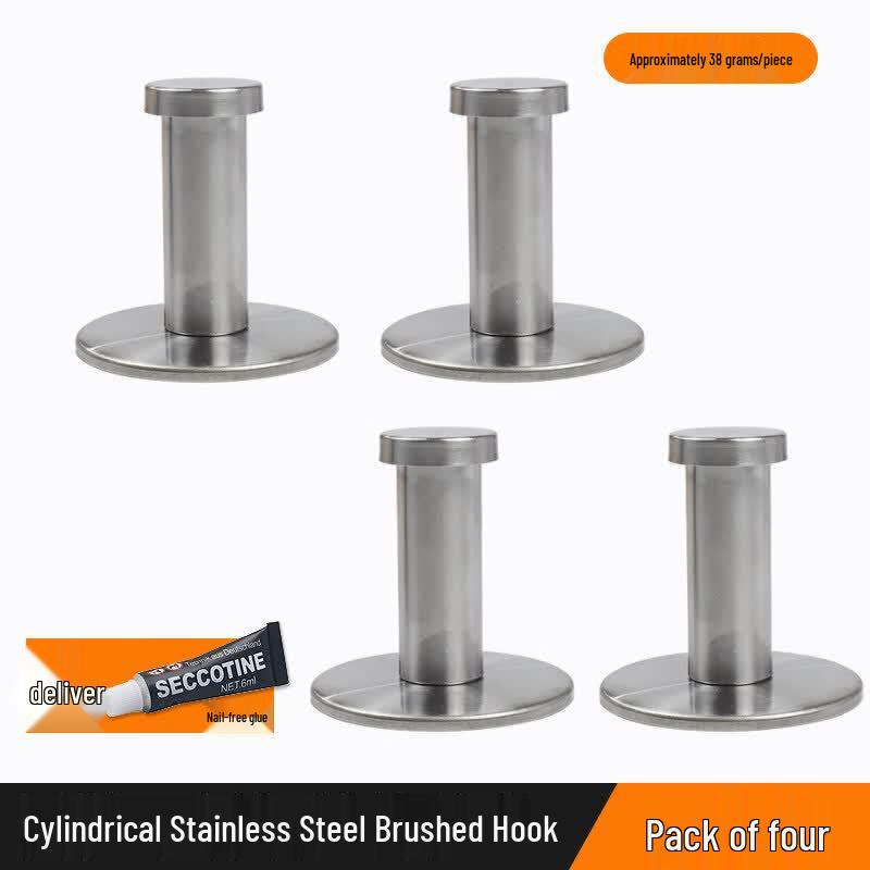 Rongyu Brushed Stainless Steel No-Drill Wall Hooks (4-Pack)
Rongyu Brushed Stainless Steel No-Drill Wall Hooks (4-Pack)
