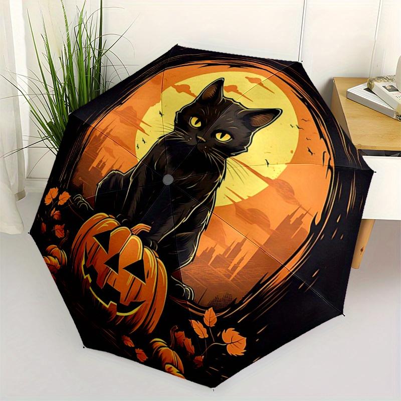 1pc Cat on a Pumpkin Halloween Pattern Beautiful Looking Automatic Folding Umbrella, 3 Folding, 8 Pole Frame Design, Durable and Suitable for Tra
1pc Cat on a Pumpkin Halloween Pattern Beautiful Looking Automatic Folding Umbrella, 3 Folding, 8 Pole Frame Design, Durable and Suitable for Tra