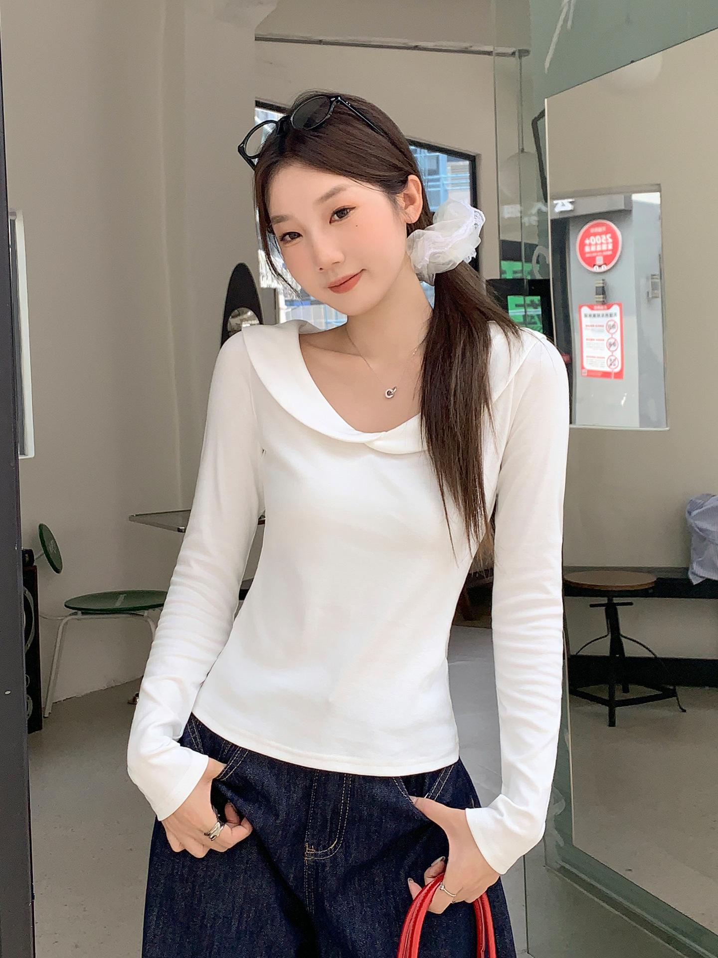 Doll collar sweet versatile solid color long-sleeved T-shirt women s autumn new pure desire slim temperament slim shoulder XL білий
Doll collar sweet versatile solid color long-sleeved T-shirt women s autumn new pure desire slim temperament slim shoulder XL білий