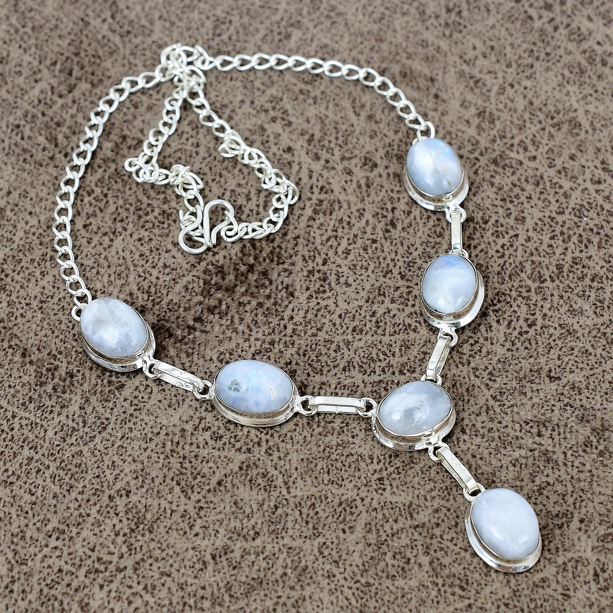 Moonstone Gemstone Handmade 925 Sterling Silver Jewelry Necklace 18 KKG-411
Moonstone Gemstone Handmade 925 Sterling Silver Jewelry Necklace 18 KKG-411