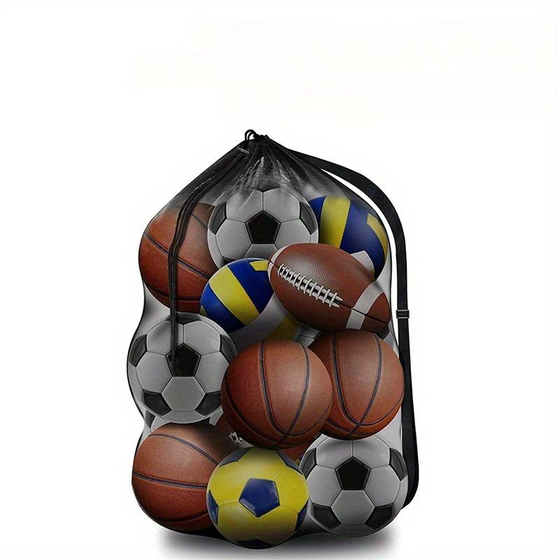Большая сетчатая спортивная сумка с плечевыми ремнями, сумка с кулиской для хранения баскетбольного, волейбольного, бейсбольного и плавательного снаряжения