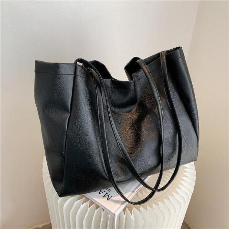 Сумка для женщин Летняя Модная Универсальная Большая Вместимость Повседневная Сумка-тоут Студенческая Классная Большая Сумка one size чёрный