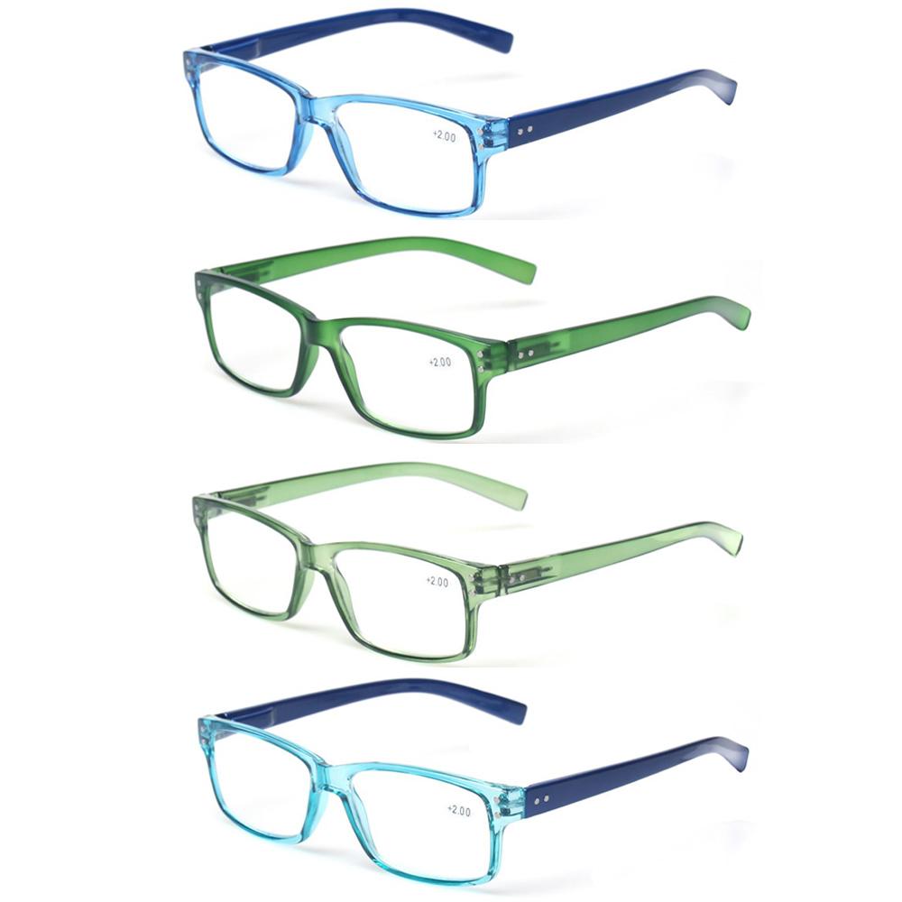 Turezing 4 Pack Reading Glasses Spring Hinge Color Rectangle Frame for Men Women Prescription Eyewear 6
Turezing 4 Pack Reading Glasses Spring Hinge Color Rectangle Frame for Men Women Prescription Eyewear 6