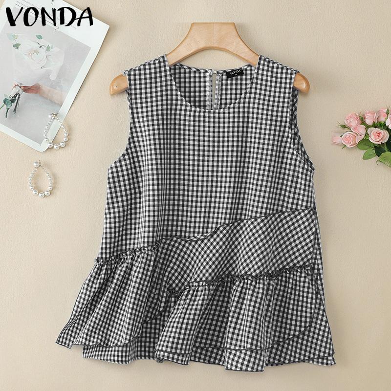 VONDA Summer Women Sleeveless Irregular Ruffled Hem Plaid Casual Tank Tops S чёрный
VONDA Summer Women Sleeveless Irregular Ruffled Hem Plaid Casual Tank Tops S чёрный