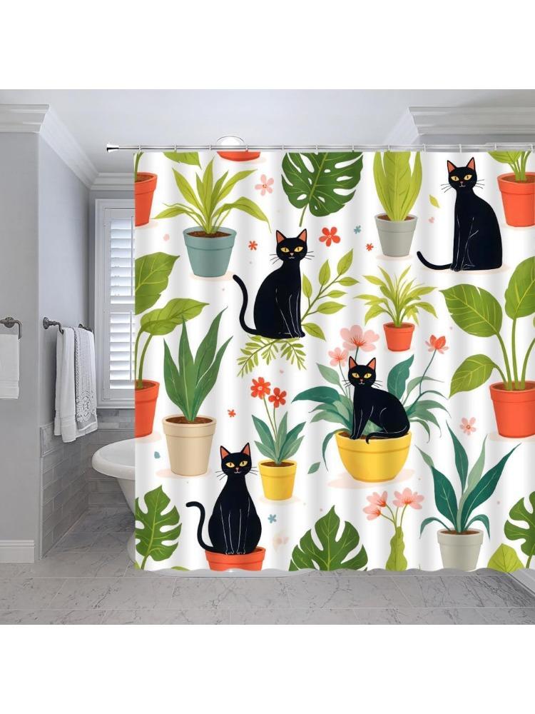 Black Cat Green Leaves Shower Curtain Cats Potted Succulent Tropical Plant Cactus Leaf Watercolor Monstera Floral Botanical W60H190(CM)-1 Pcs
Black Cat Green Leaves Shower Curtain Cats Potted Succulent Tropical Plant Cactus Leaf Watercolor Monstera Floral Botanical W60H190(CM)-1 Pcs