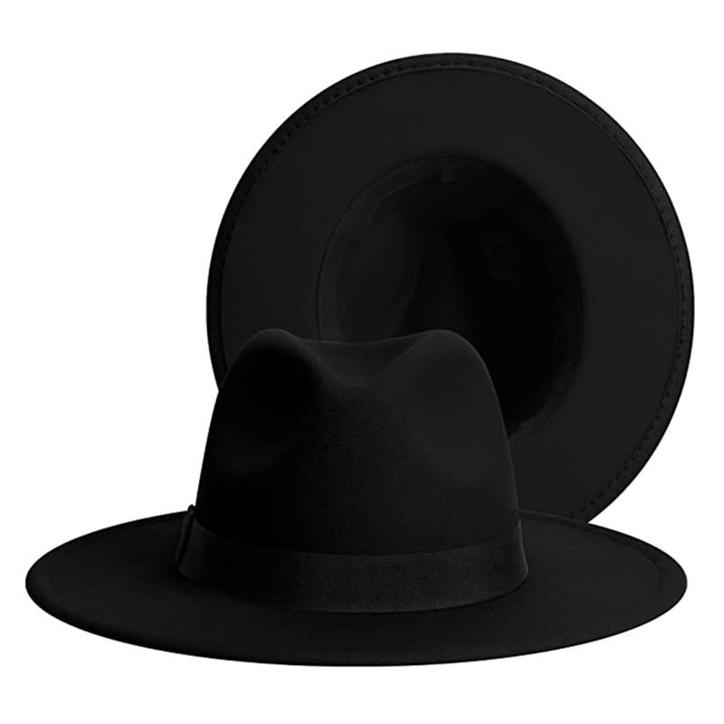 Simple Outside Black inside Camel Patchwork Wide Brim Fedora Hat Men Women Two Tone Felt Fedora Hats Cowboy Jazz Hat Brown Belt 56-58CM
Simple Outside Black inside Camel Patchwork Wide Brim Fedora Hat Men Women Two Tone Felt Fedora Hats Cowboy Jazz Hat Brown Belt 56-58CM