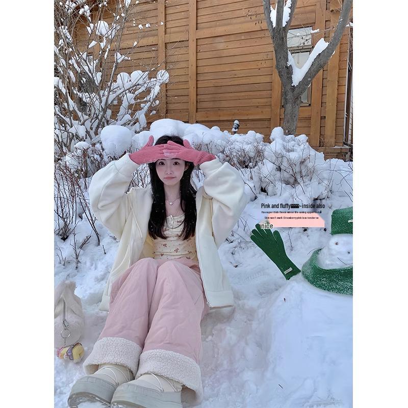Women s Pink Fleece-Lined Cotton Straight-Leg Pants - Thickened, Warm, Wide-Leg Trousers for Autumn/Winter XXL
Women s Pink Fleece-Lined Cotton Straight-Leg Pants - Thickened, Warm, Wide-Leg Trousers for Autumn/Winter XXL