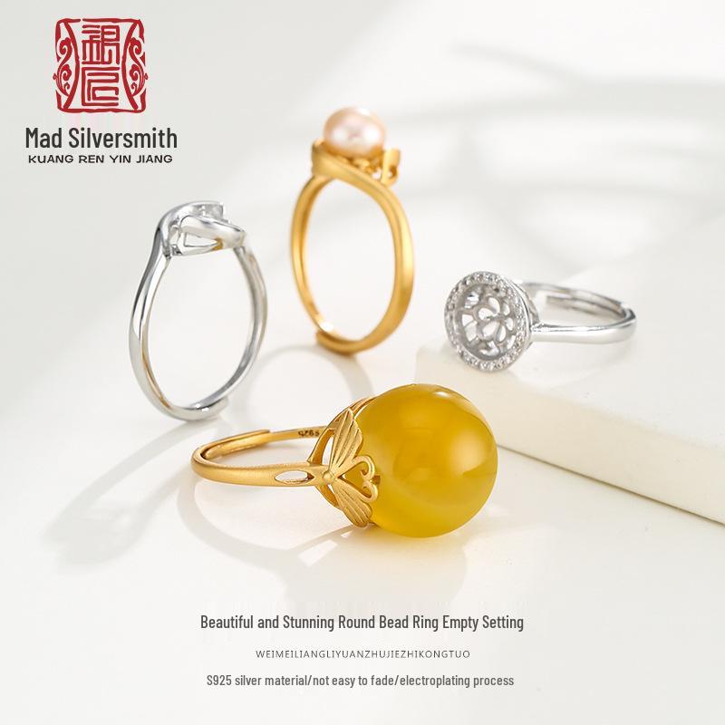 925 Sterling Silver Adjustable Women s Ring with DIY Inlaid Amber Gemstone Setting
925 Sterling Silver Adjustable Women s Ring with DIY Inlaid Amber Gemstone Setting
