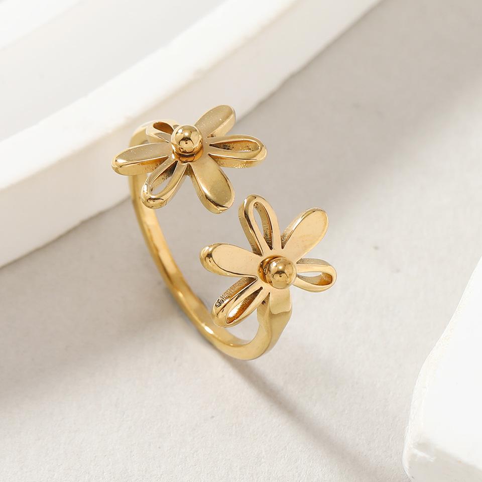 Sweet Flowers Stainless Steel Gold Color Ring Women Trendy Open Rings Bohemian Zircon Gift Wholesale 9
Sweet Flowers Stainless Steel Gold Color Ring Women Trendy Open Rings Bohemian Zircon Gift Wholesale 9