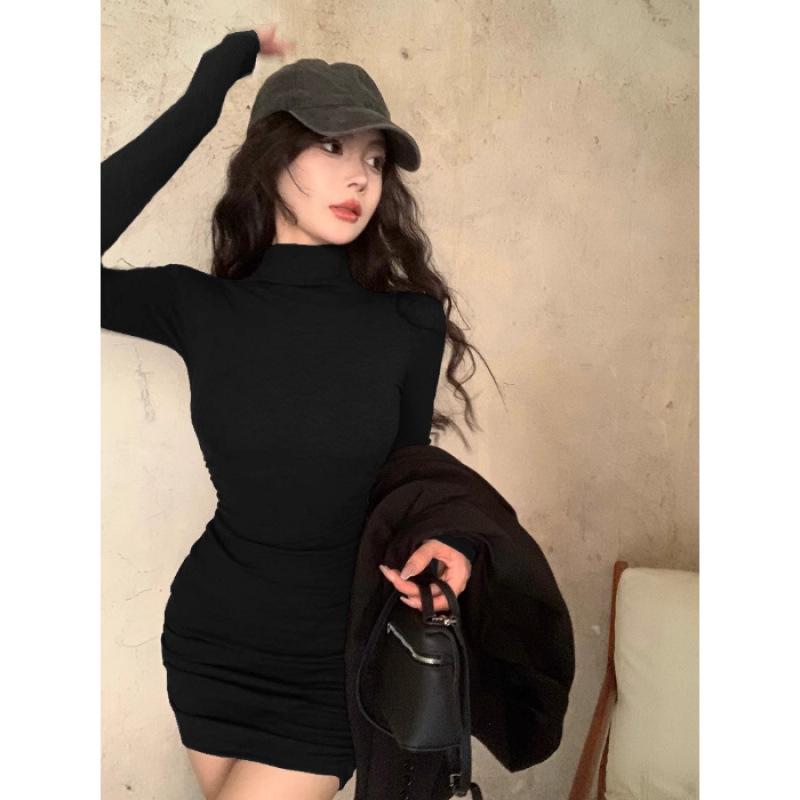 Slim Fit Half-High Collar Long Sleeve Dress for Women - Sexy Autumn/Winter Hip-Hugging Style Small чёрный
Slim Fit Half-High Collar Long Sleeve Dress for Women - Sexy Autumn/Winter Hip-Hugging Style Small чёрный