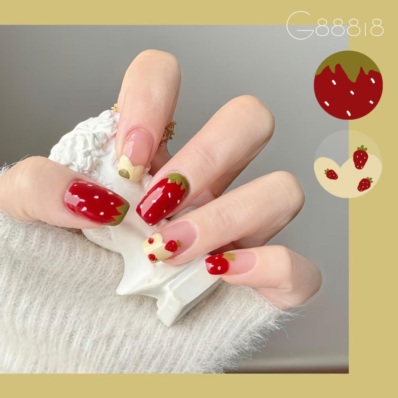 Xiaohongshu Hand-Painted Strawberry Shortcake French-Style Handmade Press-On Nails Medium M
Xiaohongshu Hand-Painted Strawberry Shortcake French-Style Handmade Press-On Nails Medium M