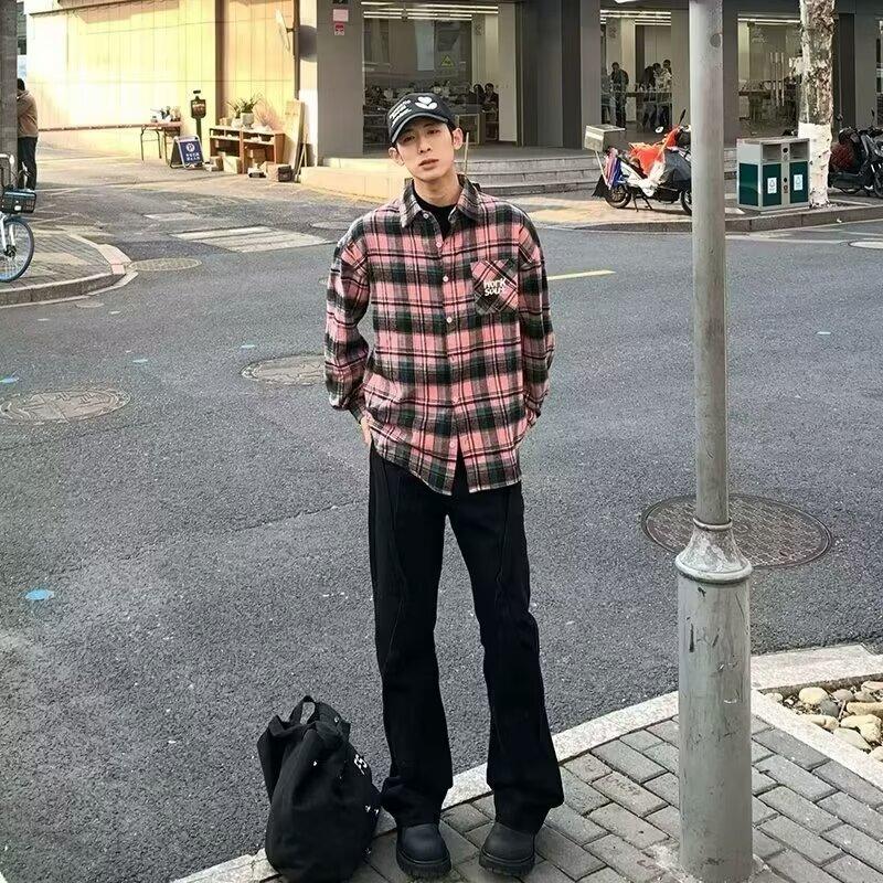 Wukong In Stock Street Style Color Block Plaid Short Sleeve Shirt Unisex Trendy Pocket Letter Embroidery Loose Couple Shirt 3XL рожевий
Wukong In Stock Street Style Color Block Plaid Short Sleeve Shirt Unisex Trendy Pocket Letter Embroidery Loose Couple Shirt 3XL рожевий