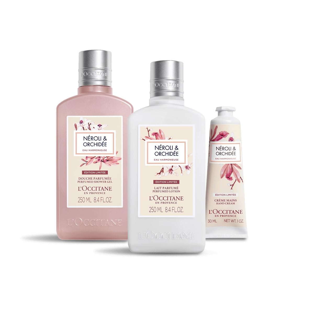 Neroli Orchidee Oh Harmony Trio Body and Hand Cream Perfect for or as a Gift for Popular Body Soap with Drawstring L OCCITANE (Shower Gel, Milk, Set) рожевий
Neroli Orchidee Oh Harmony Trio Body and Hand Cream Perfect for or as a Gift for Popular Body Soap with Drawstring L OCCITANE (Shower Gel, Milk, Set) рожевий