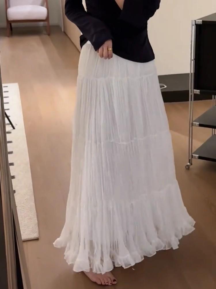 Elegant Winter Mesh High-Waisted A-Line Tiered Cake Skirt for Women - 2026 New Style One Size білий
Elegant Winter Mesh High-Waisted A-Line Tiered Cake Skirt for Women - 2026 New Style One Size білий