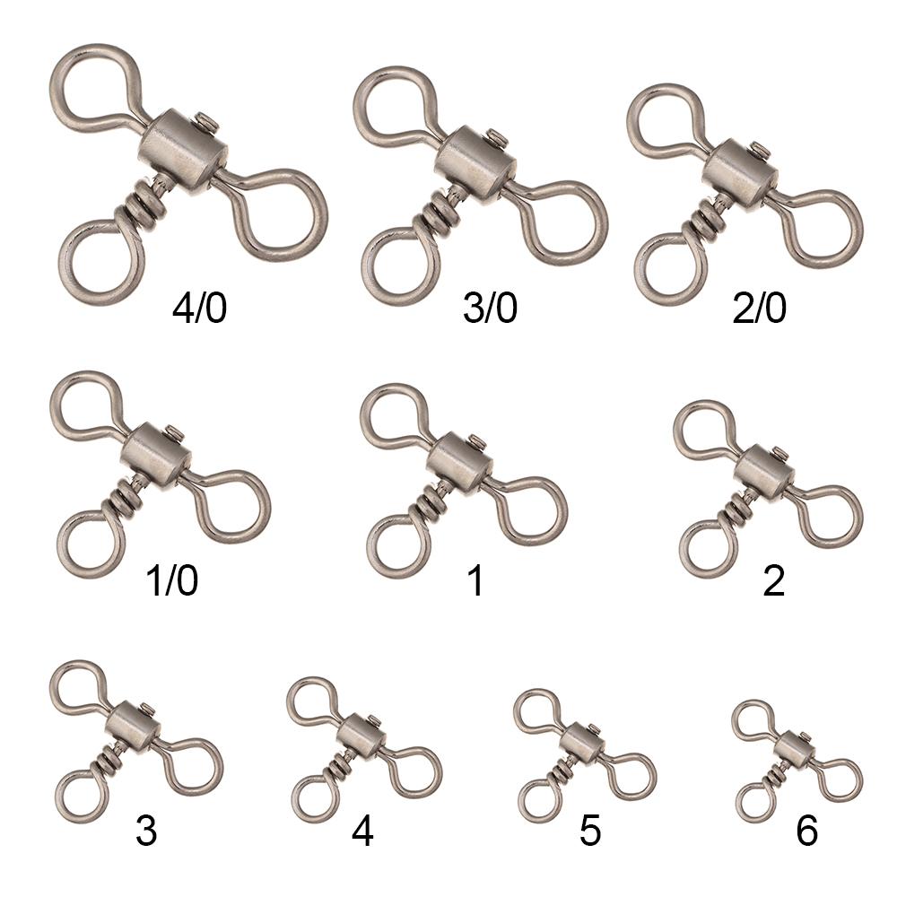 Trident Srolling 3 Way Bearing Swivel Cross Line Fishhook Connector T-shape Fishing Swivels 4
Trident Srolling 3 Way Bearing Swivel Cross Line Fishhook Connector T-shape Fishing Swivels 4