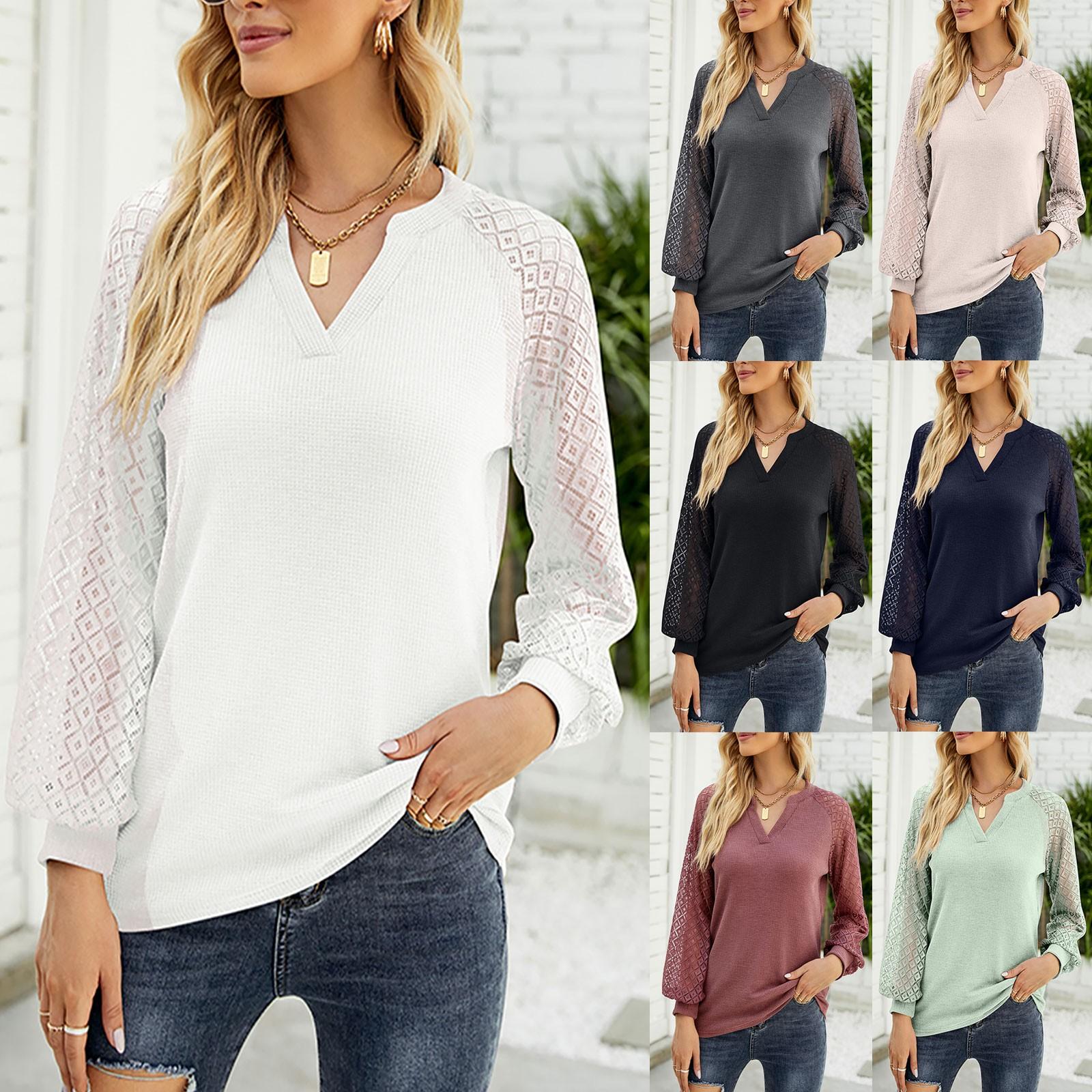 Women s Autumn And Winter Casual Tops Shirts Lace Stitching Long Sleeve V-Neck T-Shirts
Women s Autumn And Winter Casual Tops Shirts Lace Stitching Long Sleeve V-Neck T-Shirts