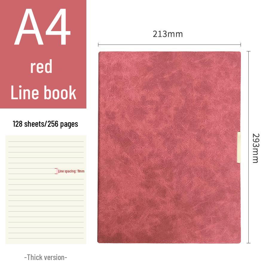 A4 Extra Thick Leather-Covered Lined Notebook - Large Size
A4 Extra Thick Leather-Covered Lined Notebook - Large Size