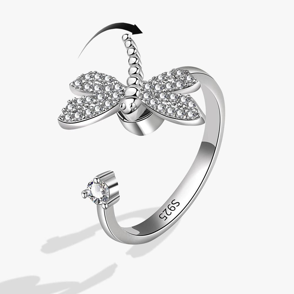Cute Animal Dragonfly Anxiety Control Rings For Girls Crystal Fidget Metal Spinner Rotating Anti Stress Ring Bague Femme resizable
Cute Animal Dragonfly Anxiety Control Rings For Girls Crystal Fidget Metal Spinner Rotating Anti Stress Ring Bague Femme resizable