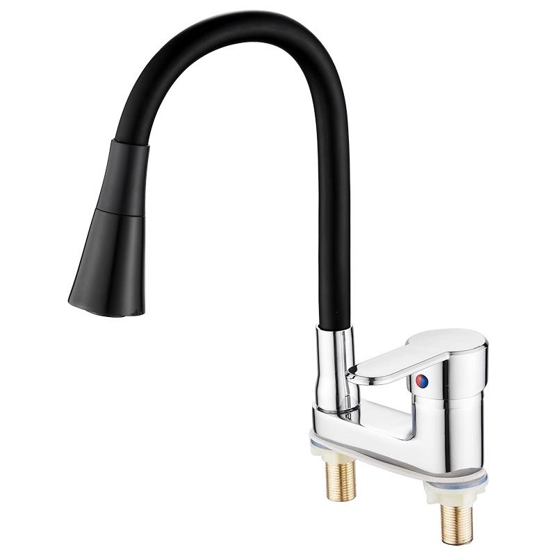 Hot and Cold Water Tap Washbasin Faucets Double-hole Bathroom Faucet Household Rotation Bathroom Mixer Faucet Deck Mounted
Hot and Cold Water Tap Washbasin Faucets Double-hole Bathroom Faucet Household Rotation Bathroom Mixer Faucet Deck Mounted