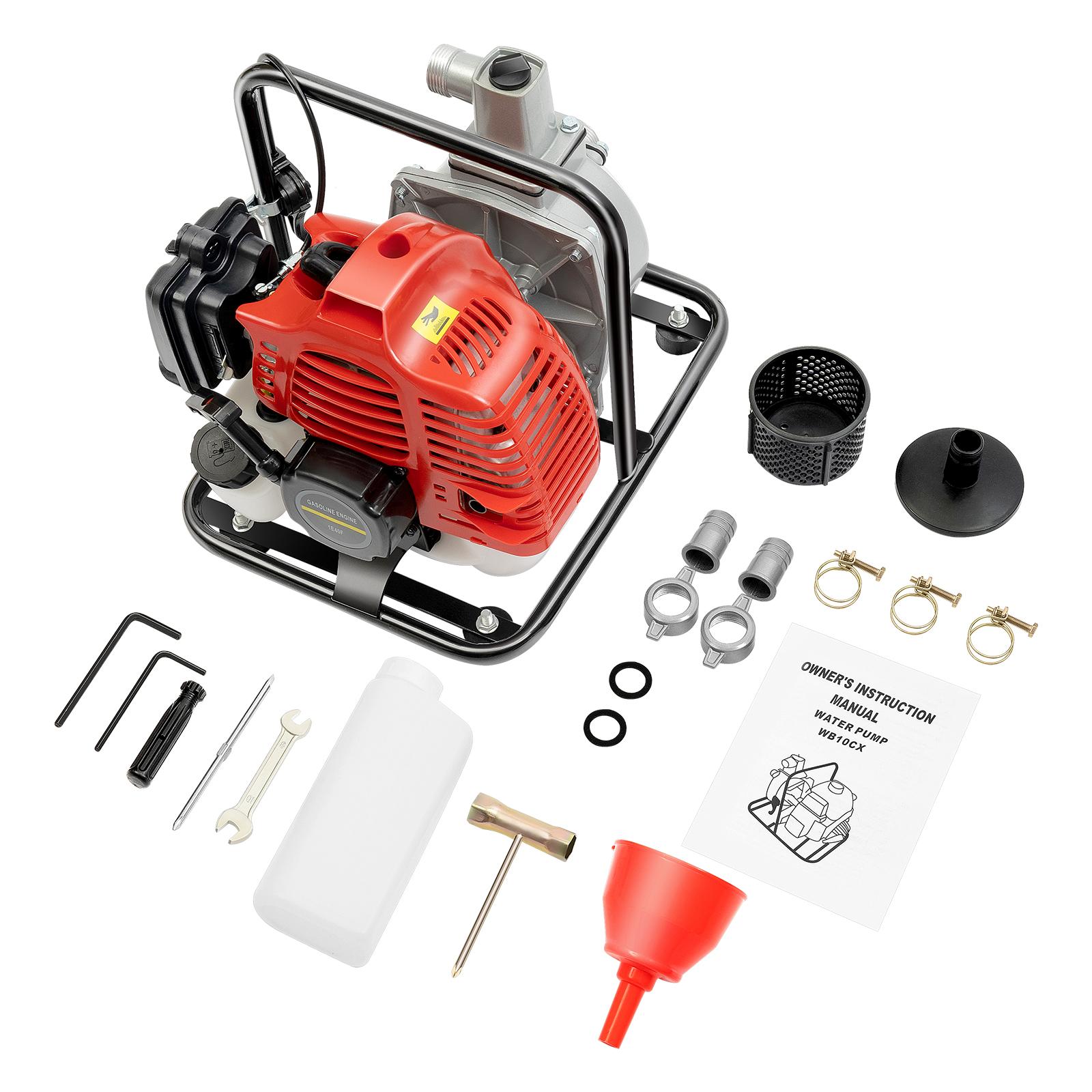 1 inch 43CC 2-Stroke Gasoline Powered Engine Trash Pump, 66 GPM 7000 Rpm Gasoline Irrigation Water Pump, 98 ft Lift 20ft Suction US
1 inch 43CC 2-Stroke Gasoline Powered Engine Trash Pump, 66 GPM 7000 Rpm Gasoline Irrigation Water Pump, 98 ft Lift 20ft Suction US