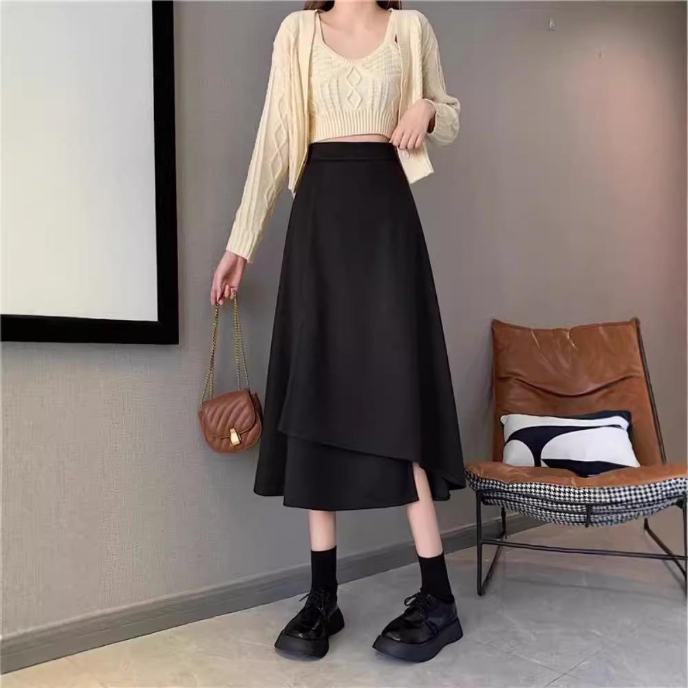 Black High-Waist A-Line Skirt: Women s Spring Medium/Long Irregular Korean Style with Hip-Covering Umbrella Design and Large Swing. S чёрный
Black High-Waist A-Line Skirt: Women s Spring Medium/Long Irregular Korean Style with Hip-Covering Umbrella Design and Large Swing. S чёрный