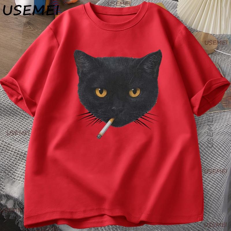 Funny Smoking Cat Y2K T Shirt Vintage Black Cat Tee for Unisex Women 90s Aesthetic Tee Unisex Women Casual Cotton Short Sleeve Tshirt S
Funny Smoking Cat Y2K T Shirt Vintage Black Cat Tee for Unisex Women 90s Aesthetic Tee Unisex Women Casual Cotton Short Sleeve Tshirt S