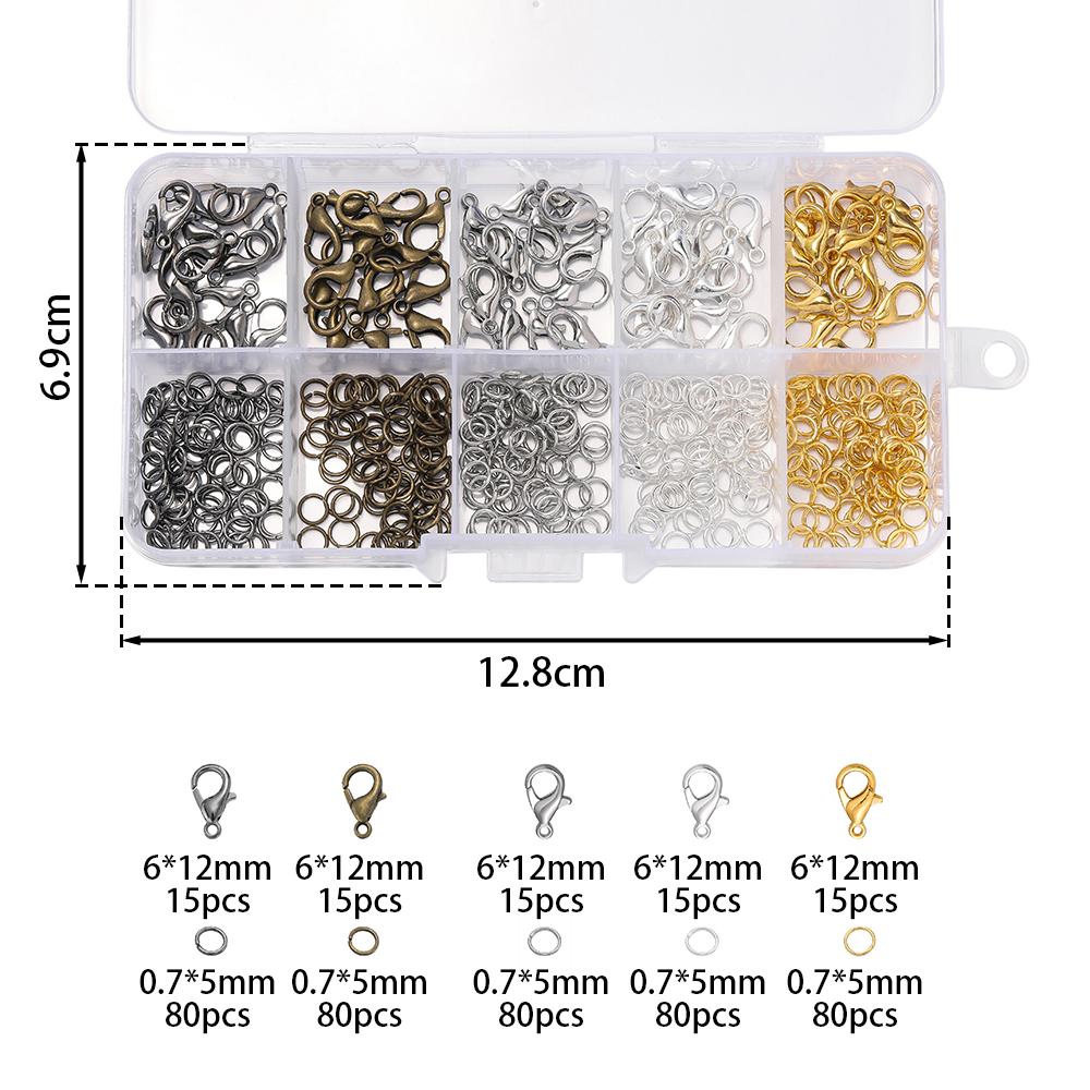 475pcs/Lots Alloy Lobster Clasps Open Jump Ring Connector for DIY Bracelet Necklace Keychains Jewelry Making Supplies
475pcs/Lots Alloy Lobster Clasps Open Jump Ring Connector for DIY Bracelet Necklace Keychains Jewelry Making Supplies