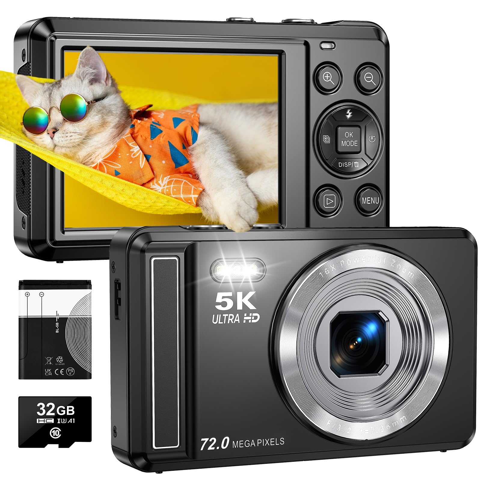 Beho 5K Digital 72MP Compact Camera with 16x Continuous IPS 32GB Micro SD Card Lightweight and Ideal for and Beginners Camera, Zoom, Webcam, Shooting,
Beho 5K Digital 72MP Compact Camera with 16x Continuous IPS 32GB Micro SD Card Lightweight and Ideal for and Beginners Camera, Zoom, Webcam, Shooting,