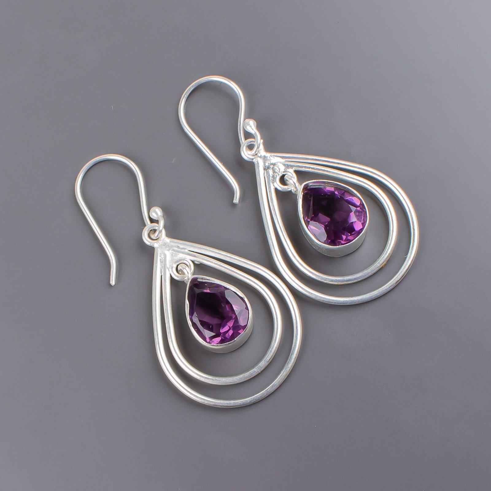 Natural Amethyst Gemstone 925 Sterling Silver Jewelry Handcrafted Earrings 2.00 EE-34-5
Natural Amethyst Gemstone 925 Sterling Silver Jewelry Handcrafted Earrings 2.00 EE-34-5