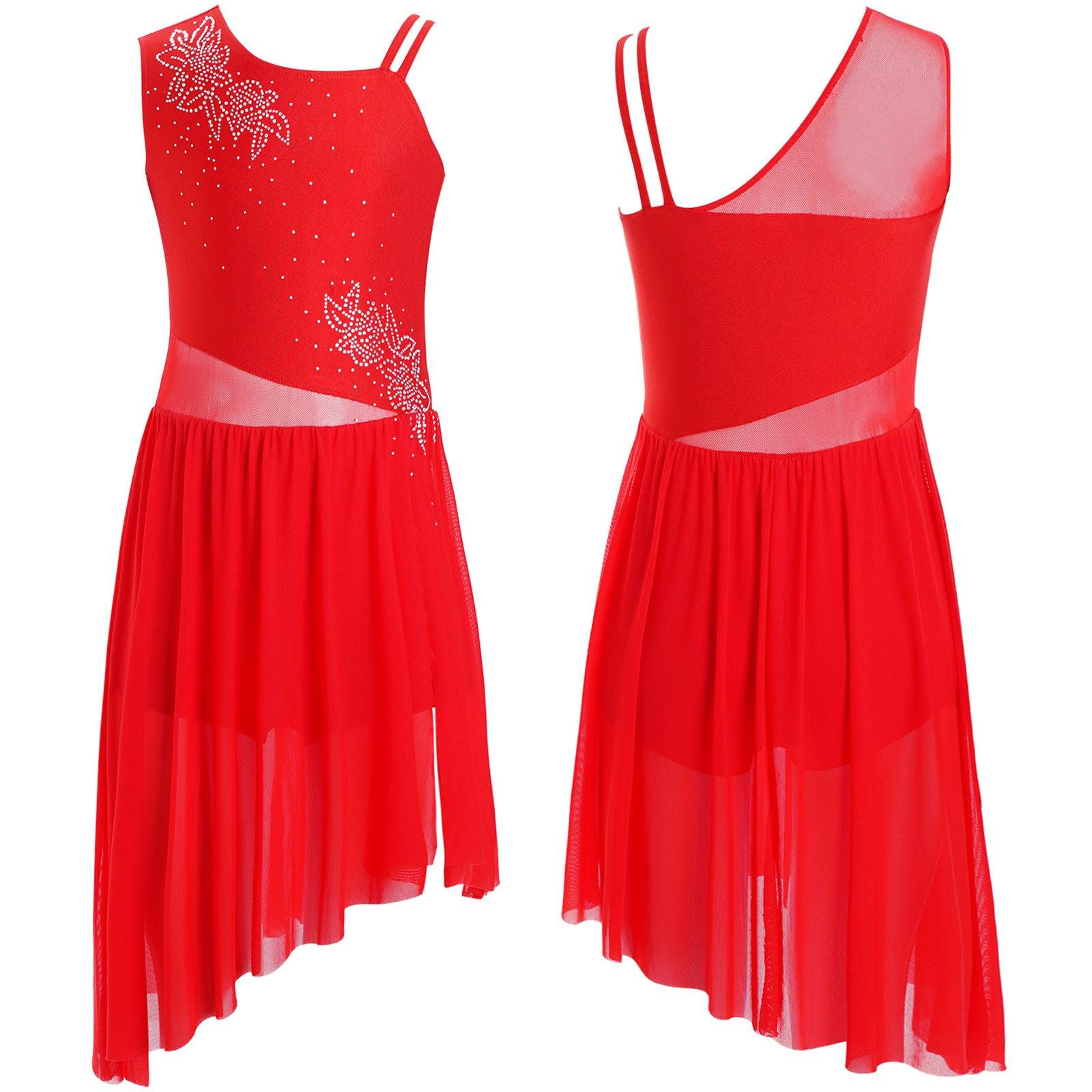 Girls Floral Rhinestone Lyrical Dance Dress Sleeveless Design with Asymmetrical Hem Side Slit Performance Costume червоний
Girls Floral Rhinestone Lyrical Dance Dress Sleeveless Design with Asymmetrical Hem Side Slit Performance Costume червоний