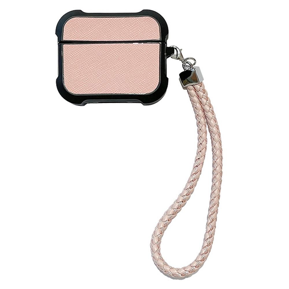 For Apple AirPods 3 Bluetooth-compatible Earphone Cover Leather Texture TPU Anti-Drop Case with Wrist Strap Pink
For Apple AirPods 3 Bluetooth-compatible Earphone Cover Leather Texture TPU Anti-Drop Case with Wrist Strap Pink