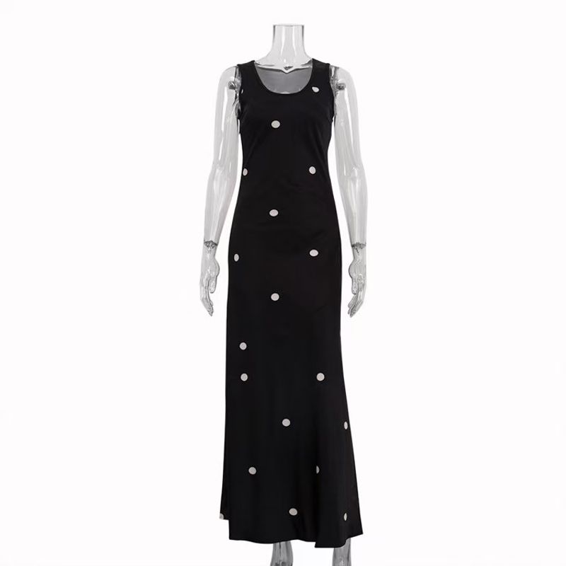 Fashion Style New Fashion round Neck Sleeveless Dress Print Long Dress round Neck Printed Dress Black S
Fashion Style New Fashion round Neck Sleeveless Dress Print Long Dress round Neck Printed Dress Black S