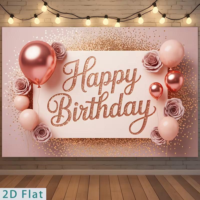 2D Happy Birthday Photography Backdrop Elegant Rose Gold Glitter Balloon and Flower Background 47.2x31.5inch/120*80cm
2D Happy Birthday Photography Backdrop Elegant Rose Gold Glitter Balloon and Flower Background 47.2x31.5inch/120*80cm