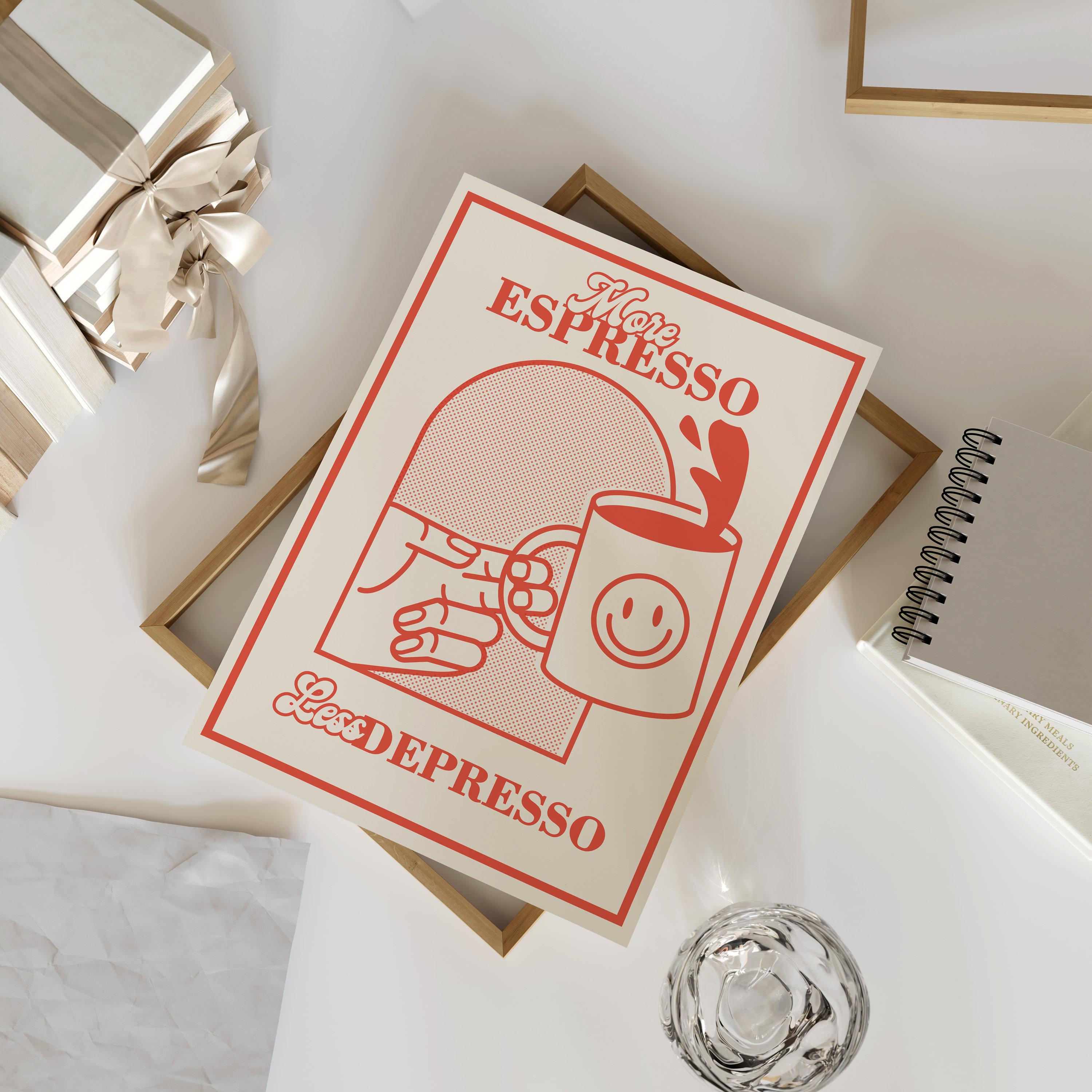 Кофейный постер Un Cafe Рисунок для гурманов Больше эспрессо Меньше депрессо Принт Модное холстовое настенное искусство Кухня Домашний декор 21cm×30cm NoFrame
Кофейный постер Un Cafe Рисунок для гурманов Больше эспрессо Меньше депрессо Принт Модное холстовое настенное искусство Кухня Домашний декор 21cm×30cm NoFrame