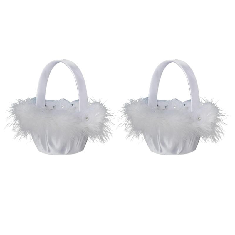 AEE2-2Pcs White Flower Girls Basket Wedding Basket For Flower Bride/Kids Hand Held Wedding Ceremony Party Decorations
AEE2-2Pcs White Flower Girls Basket Wedding Basket For Flower Bride/Kids Hand Held Wedding Ceremony Party Decorations