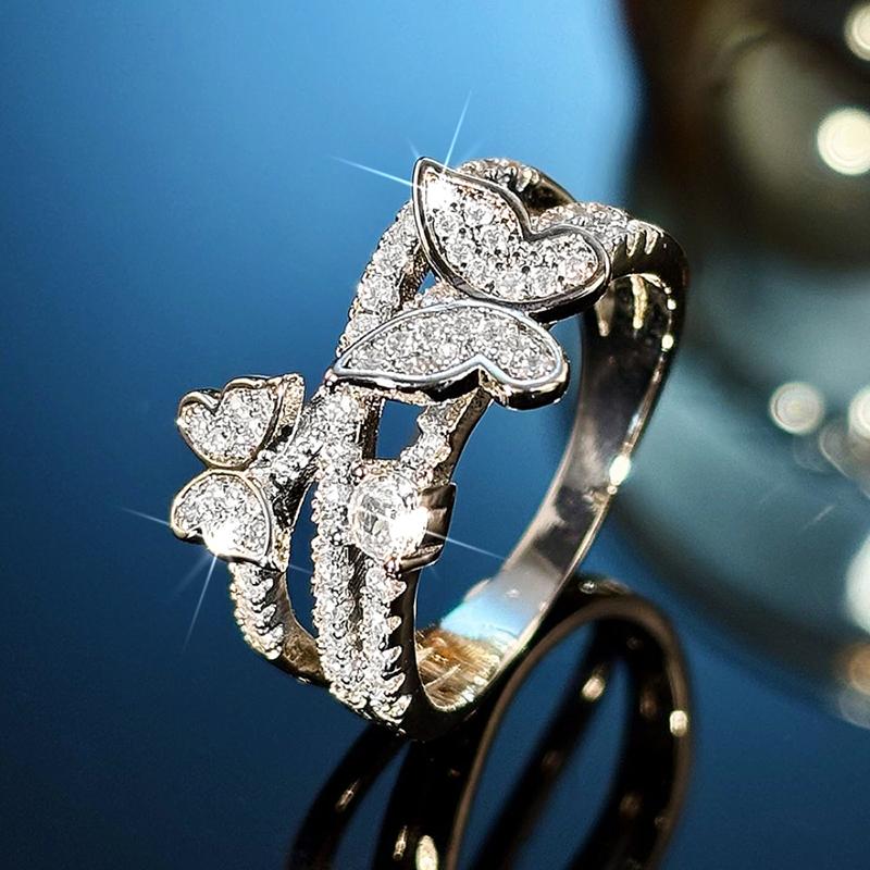 Huitan Romantic Rings with Double Butterfly Shiny Cubic Zirconia Finger Accessories Sweet Exquisite Graceful Jewelry for Wedding 9
Huitan Romantic Rings with Double Butterfly Shiny Cubic Zirconia Finger Accessories Sweet Exquisite Graceful Jewelry for Wedding 9