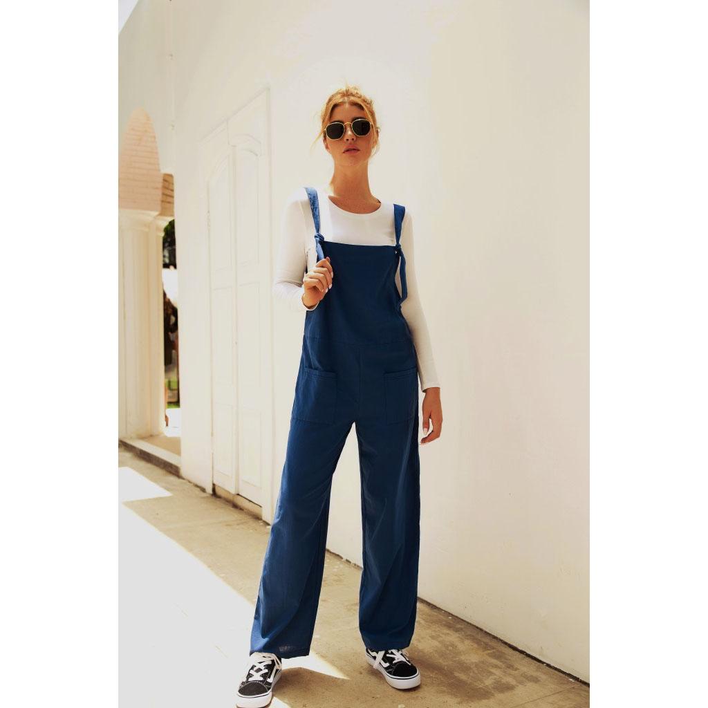 Solid Color Women Casual Loose Breathable Sleeveless Long Jumpsuit Overalls Fashion Female Cotton Outwear XL синій
Solid Color Women Casual Loose Breathable Sleeveless Long Jumpsuit Overalls Fashion Female Cotton Outwear XL синій