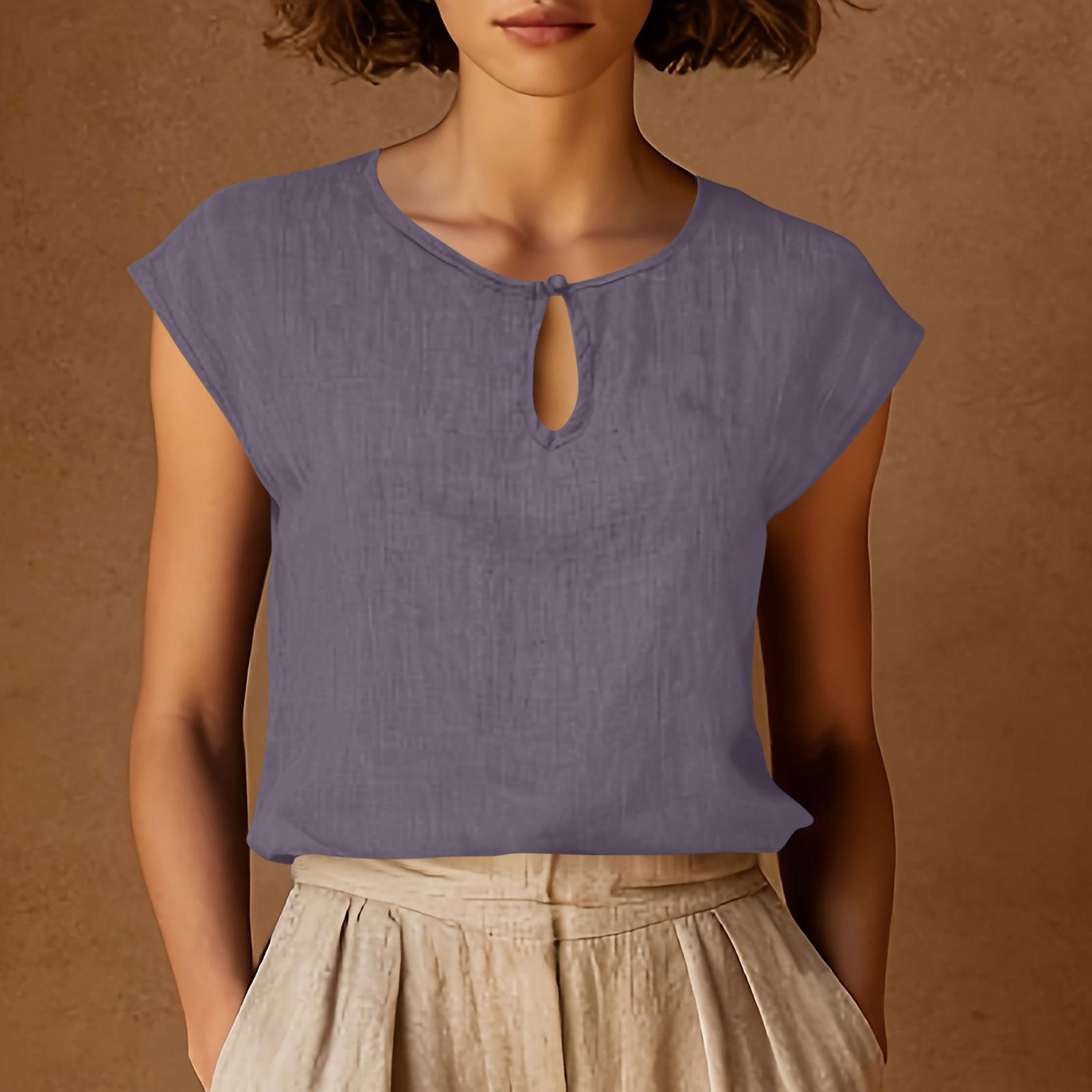 Women Vintage Lightweight Crew Neck Sleeve Pullover Blouse Top with Keyhole Front Loose Fit Design for Daily Wear S
Women Vintage Lightweight Crew Neck Sleeve Pullover Blouse Top with Keyhole Front Loose Fit Design for Daily Wear S