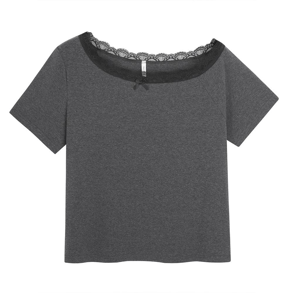 Plus Size One-Shoulder Color Block Lace Patchwork Short Sleeve Top - Summer Slimming T-shirt 1XL (suggested for 60-70 kg) темно-серого
Plus Size One-Shoulder Color Block Lace Patchwork Short Sleeve Top - Summer Slimming T-shirt 1XL (suggested for 60-70 kg) темно-серого