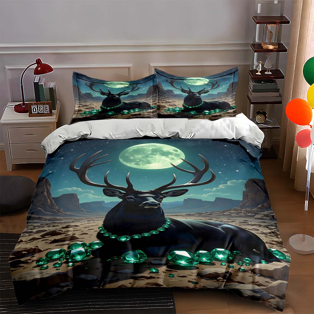 Deer, moon, gemstones. Bedding Duvet cover sets Duvet covers Pillowcases gifts (1 * Duvet Cover 2 * Pillowcases, without duvet insert) 135x200cm
Deer, moon, gemstones. Bedding Duvet cover sets Duvet covers Pillowcases gifts (1 * Duvet Cover 2 * Pillowcases, without duvet insert) 135x200cm