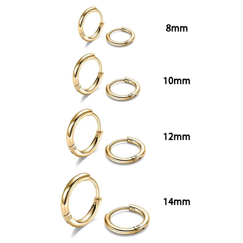 4Pairs Stainless Steel Solid Round Rings Huggies Earrings Set for Women Men Stackable Gold Plated Tiny Ear Cartilage Hoops
4Pairs Stainless Steel Solid Round Rings Huggies Earrings Set for Women Men Stackable Gold Plated Tiny Ear Cartilage Hoops