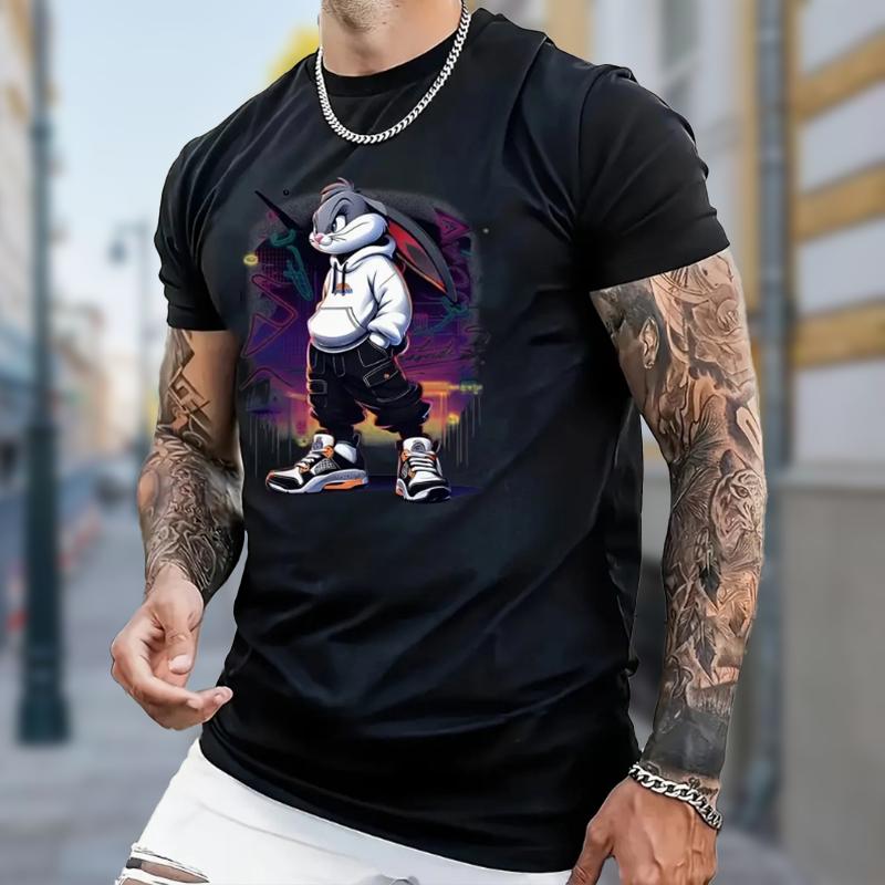 Новая летняя мужская модная футболка с принтом кролика Personality Cool, мужская футболка, топ XS чёрный
Новая летняя мужская модная футболка с принтом кролика Personality Cool, мужская футболка, топ XS чёрный
