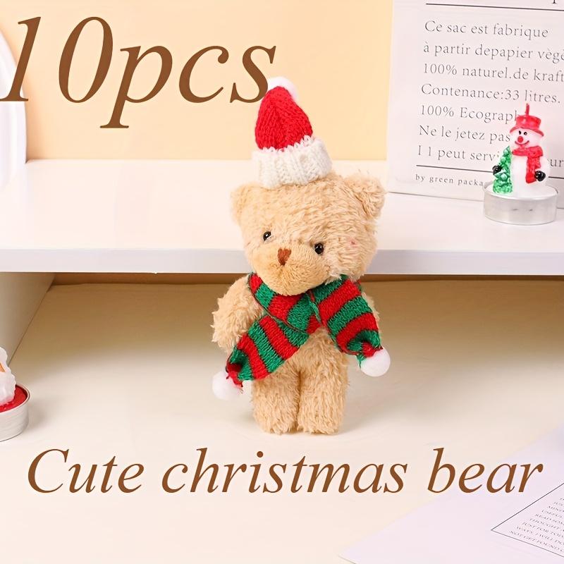 10pcs Christmas Bear Plush Dolls Ornaments with Red & Green Scarves Cute Keychain Charms Pendants for Holiday Gifts Decorations
10pcs Christmas Bear Plush Dolls Ornaments with Red & Green Scarves Cute Keychain Charms Pendants for Holiday Gifts Decorations