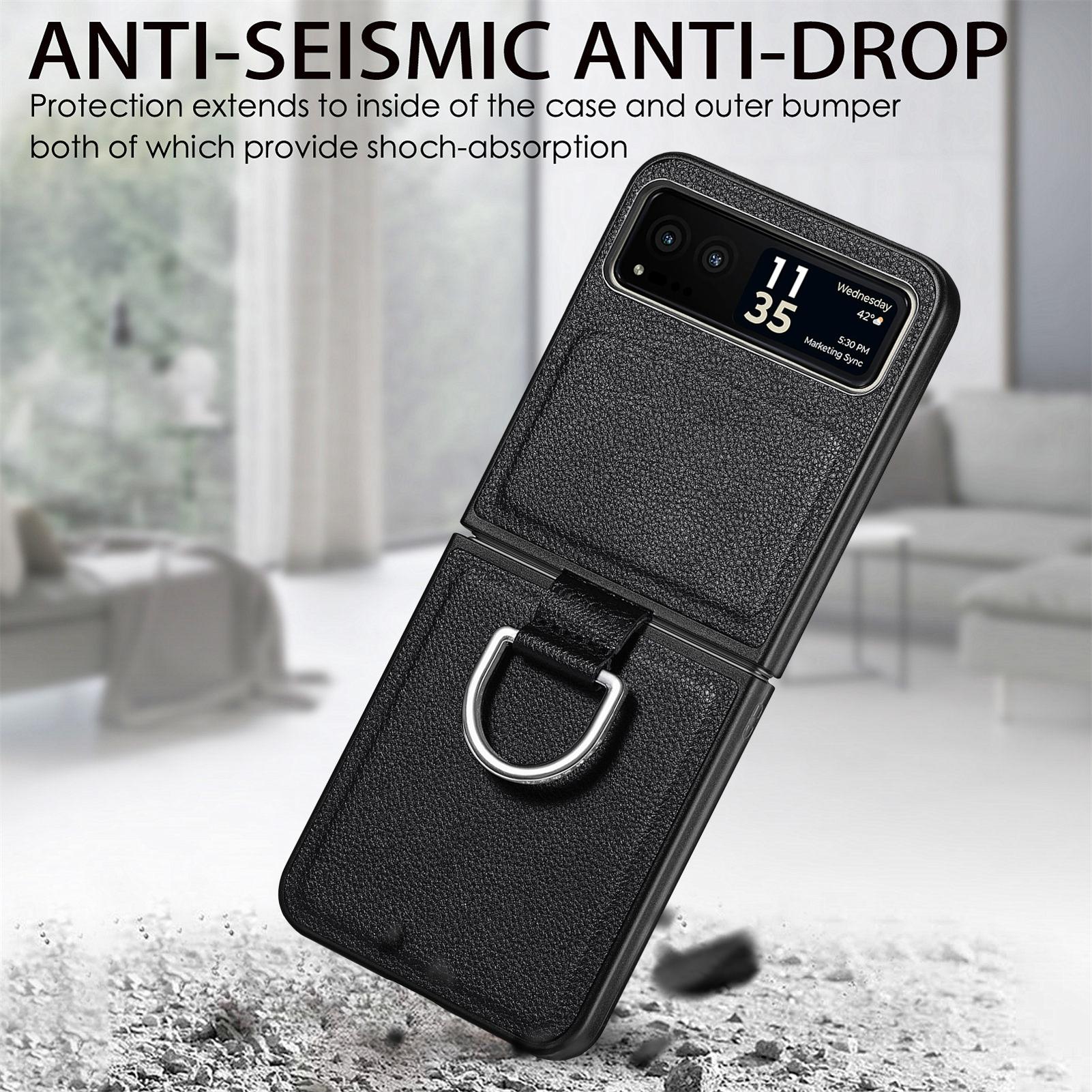 Finger Ring Holder Phone Case for Motorola Razr 40 5G,Litchi Texture Leather Coated PC Cover Black
Finger Ring Holder Phone Case for Motorola Razr 40 5G,Litchi Texture Leather Coated PC Cover Black