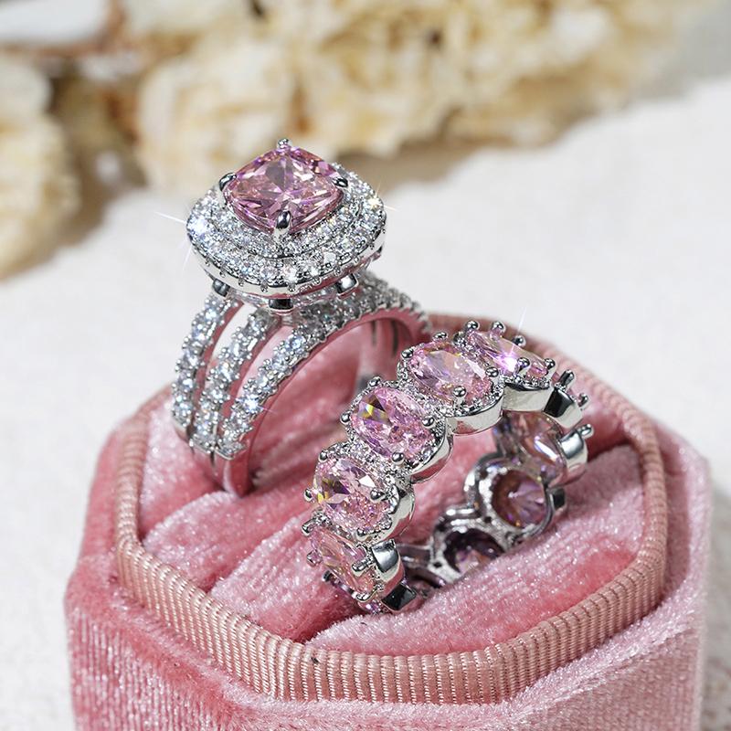 Huitan Gorgeous 2Pcs Wedding Rings for Women White/Pink/Green/Black Cubic Zirconia Set Rings Luxury Trendy Engagement Zircon 11
Huitan Gorgeous 2Pcs Wedding Rings for Women White/Pink/Green/Black Cubic Zirconia Set Rings Luxury Trendy Engagement Zircon 11