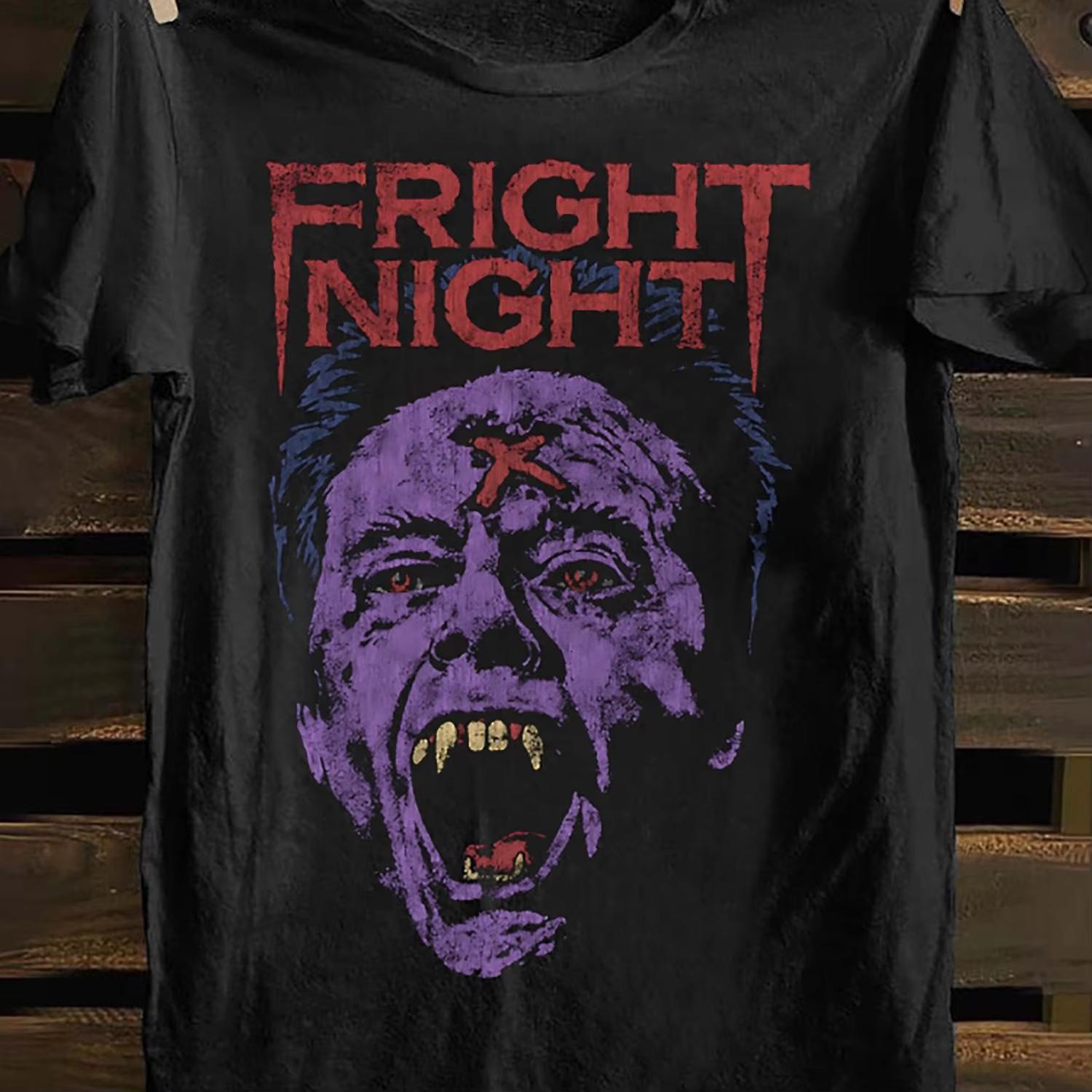 Fright Night Unisexs TShirt Vintage Punk Rock Band Inspired Soft 100 Cotton Horror TV Poster Design Casual Versatile S
Fright Night Unisexs TShirt Vintage Punk Rock Band Inspired Soft 100 Cotton Horror TV Poster Design Casual Versatile S