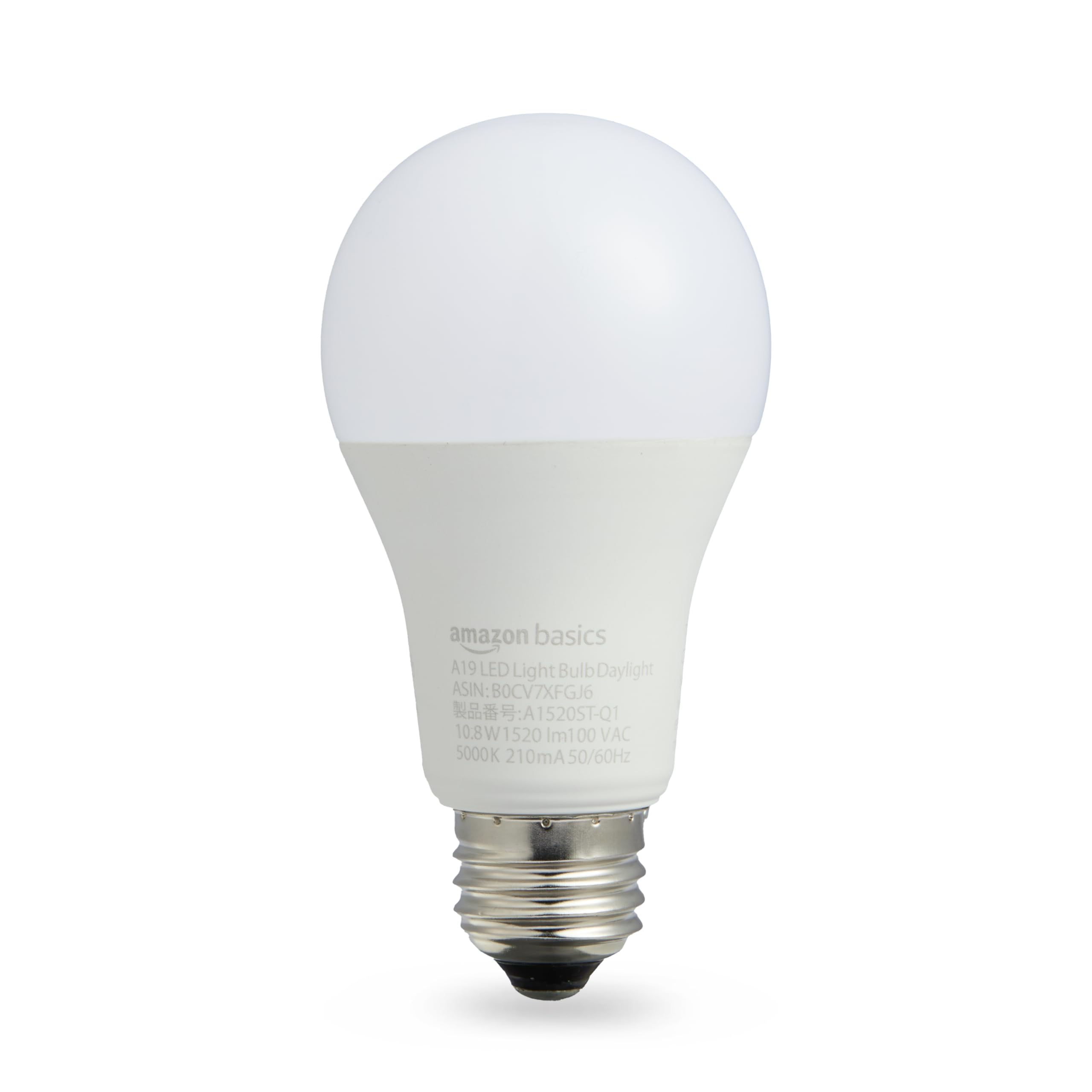 AmazonBasics base LED bulb 100W type daylight white 1520lm 2 pack A19/E26 non-dimmable
AmazonBasics base LED bulb 100W type daylight white 1520lm 2 pack A19/E26 non-dimmable