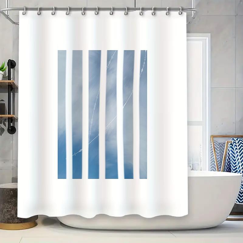 Coastal Blue Wave Shower Curtain Set Waterproof Ocean Beach Themed Bathroom Decor Teal Blue Patterned Fabric Liner Set 90x180cm
Coastal Blue Wave Shower Curtain Set Waterproof Ocean Beach Themed Bathroom Decor Teal Blue Patterned Fabric Liner Set 90x180cm